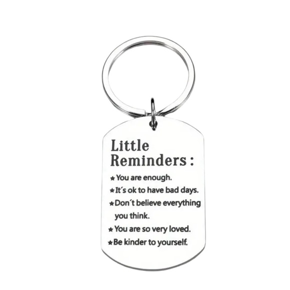Little Reminders Positive Affirmations Silver Keychain - Picture 1 of 6